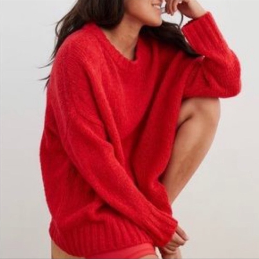 Aerie Oversized Red Sweater